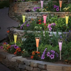 Näve 4180702 LED-solcellelampe deko kulørt jordspyd 10