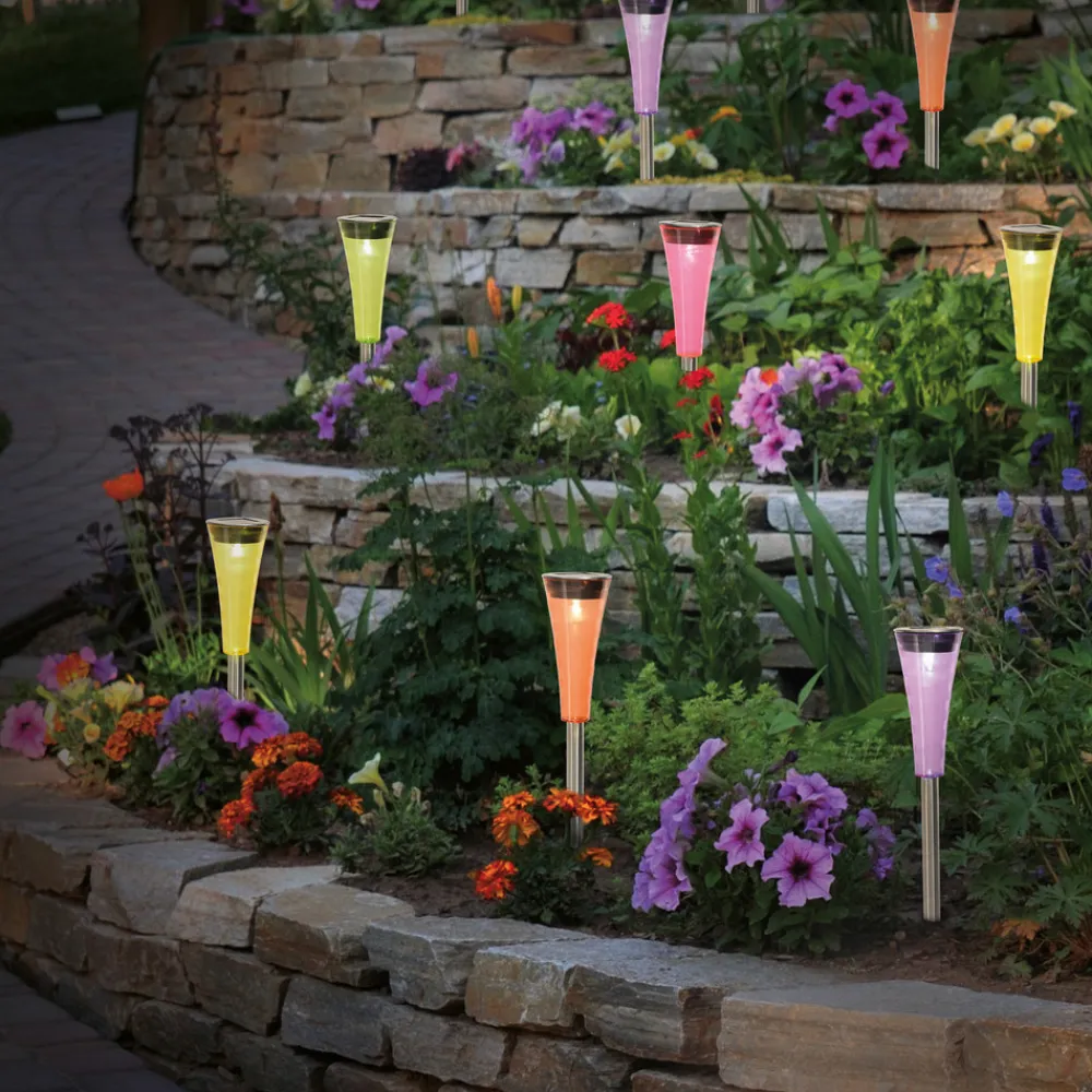 Näve 4180702 LED-solcellelampe deko kulørt jordspyd 10