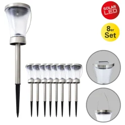 5146408 LED-solcellelampe deko, med jordspyd 8 stk^Näve Best