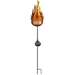 33472 LED-solcellelampe med metalflamme^Globo Outlet