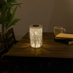 5266523 LED-solcellelygte med skovmotiv^Näve Online