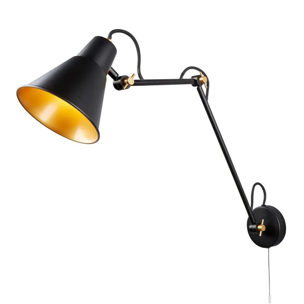 Searchlight 7403 væglampe med 3 led, sort, guld