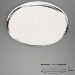 Briloner Acorus LED-loftslampe, IP44, stjernedekor, Ø 33 cm