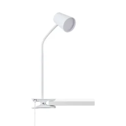 Adda LED-bordlampe med klemme hvid dæmpes i 3 trin^Brilliant Discount