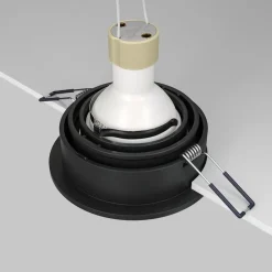 Maytoni Akron indbygningslampe, justerbar, rund, sort