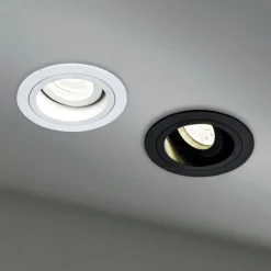 Maytoni Akron indbygningslampe, justerbar, rund, sort