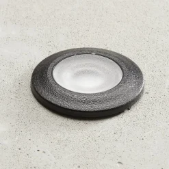 Aldo LED indbygningslampe, rund sort/klar 3.000 K^Fumagalli Discount