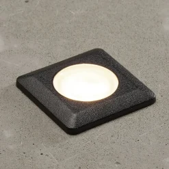 Aldo LED indbygningslampe kantet sort/klar 3.000 K^Fumagalli Outlet