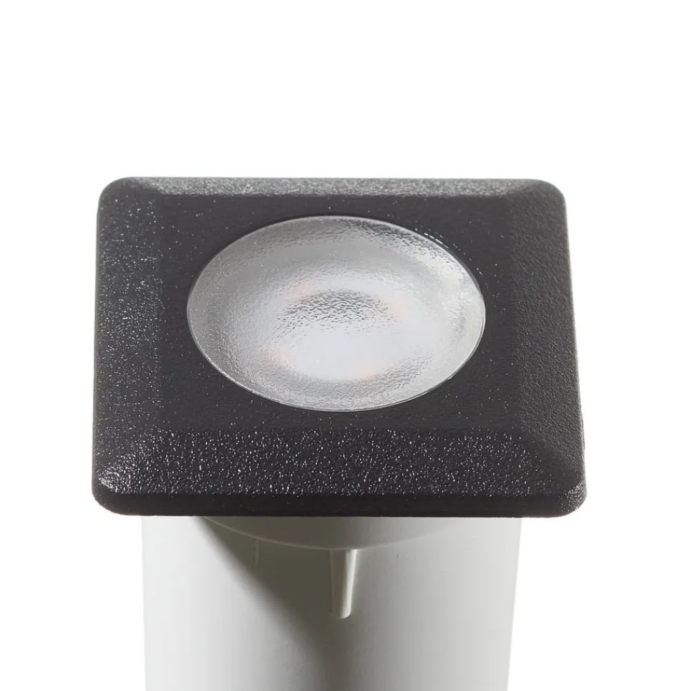 Aldo LED indbygningslampe kantet sort/klar 3.000 K^Fumagalli Outlet