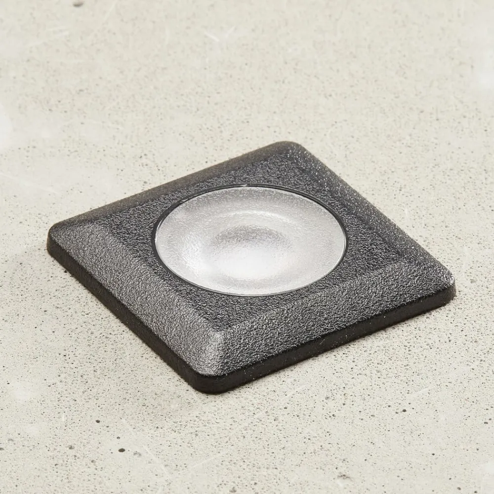 Aldo LED indbygningslampe kantet sort/klar 3.000 K^Fumagalli Outlet