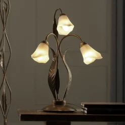 ONLI Alga bordlampe, 3 lyskilder, jern, glas, florentinsk