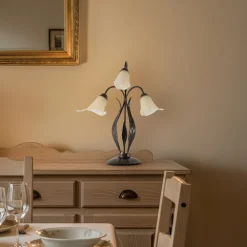 ONLI Alga bordlampe, 3 lyskilder, jern, glas, florentinsk