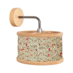 Almut von Wildheim Bæredygtige Lamper>ALMUT 2610 væglampe Ø 25cm, hø/røde rosenblomster