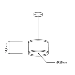 Almut von Wildheim Bæredygtige Lamper>ALMUT 2610-hængelampe Ø 25 cm, hø