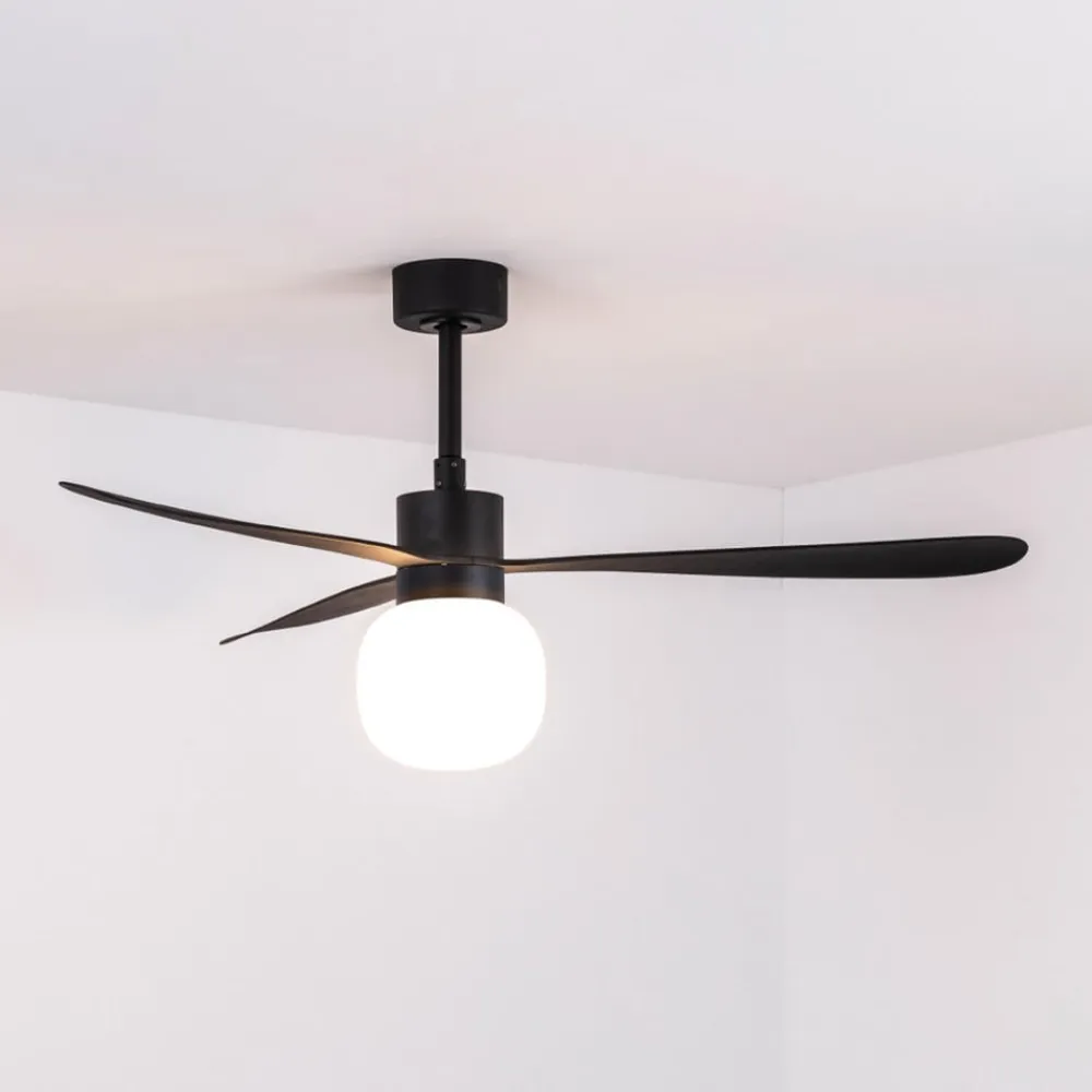 FARO BARCELONA Loftventilatorer>Amelia Ball loftventilator, LED-lampe, sort