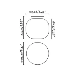 Amelia loftlampe til bad, sort/opal, glas, Ø 21,5 cm^FARO BARCELONA Clearance