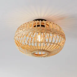 EGLO Amsfield loftlampe af bambus, oval