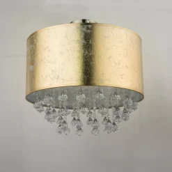 Amy loftlampe med akrylkrystaller, bladguld^Globo Sale