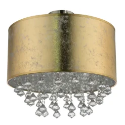 Amy loftlampe med akrylkrystaller, bladguld^Globo Sale