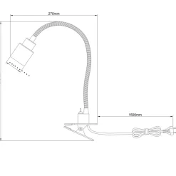 Brilliant Andres bordlampe med klemme, fleksibel hals nikkel