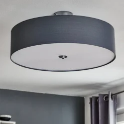 Brilliant Andria loftslampe i tekstil, 60 cm, lysegrå