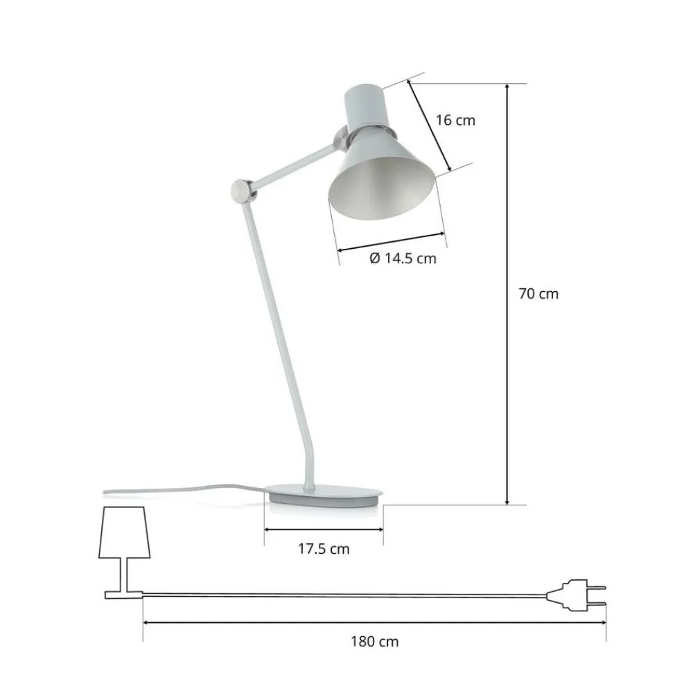 Anglepoise Arbejdsrum/Kontor>Type 80 bordlampe, tågegrå