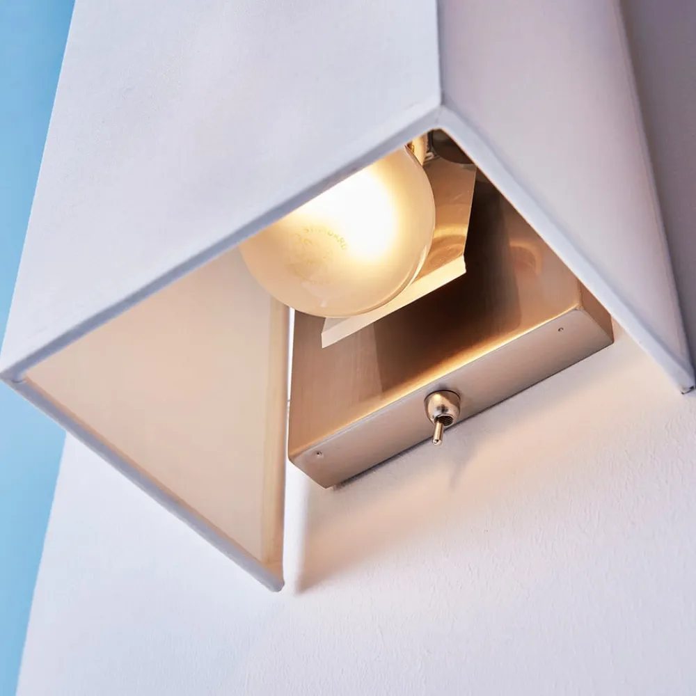 Lindby Væglamper|Væglamper>Annalisa kvadratisk stofvæglampe i hvid