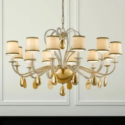 Masiero Lysekroner>ANOUK cremefarvet lysekrone, m. 12 lyskilder