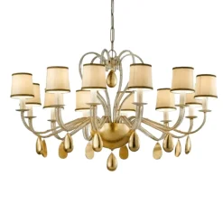 Masiero Lysekroner>ANOUK cremefarvet lysekrone, m. 12 lyskilder