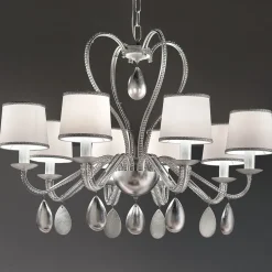 Masiero Anouk lysekrone med 8 lyskilder, sølv