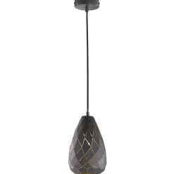 Trio Lighting Pendellamper>Antracit udenpå, guld indeni - pendellampe Onyx