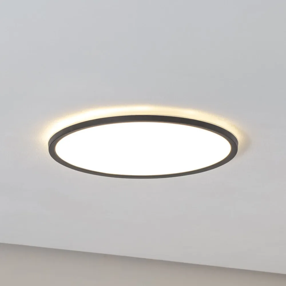 TK Lighting Aqua LED-panel, Ø 40 cm, sort, metal/plast, CCT dæmpbar