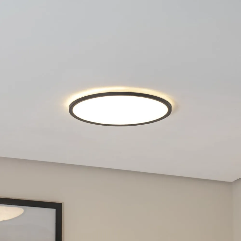 TK Lighting Aqua LED-panel, Ø 40 cm, sort, metal/plast, CCT dæmpbar