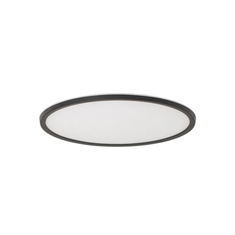 TK Lighting Aqua LED-panel, Ø 40 cm, sort, metal/plast, CCT dæmpbar