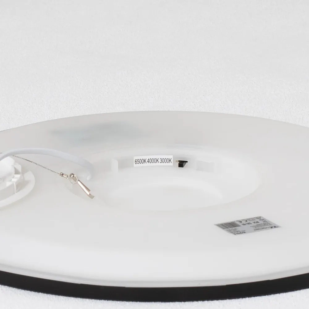 TK Lighting Aqua LED-panel, Ø 40 cm, sort, metal/plast, CCT dæmpbar