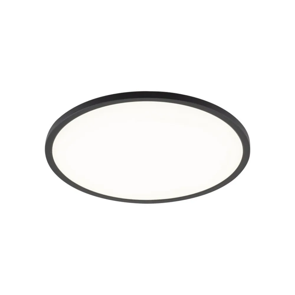 TK Lighting Aqua LED-panel, Ø 40 cm, sort, metal/plast, CCT dæmpbar