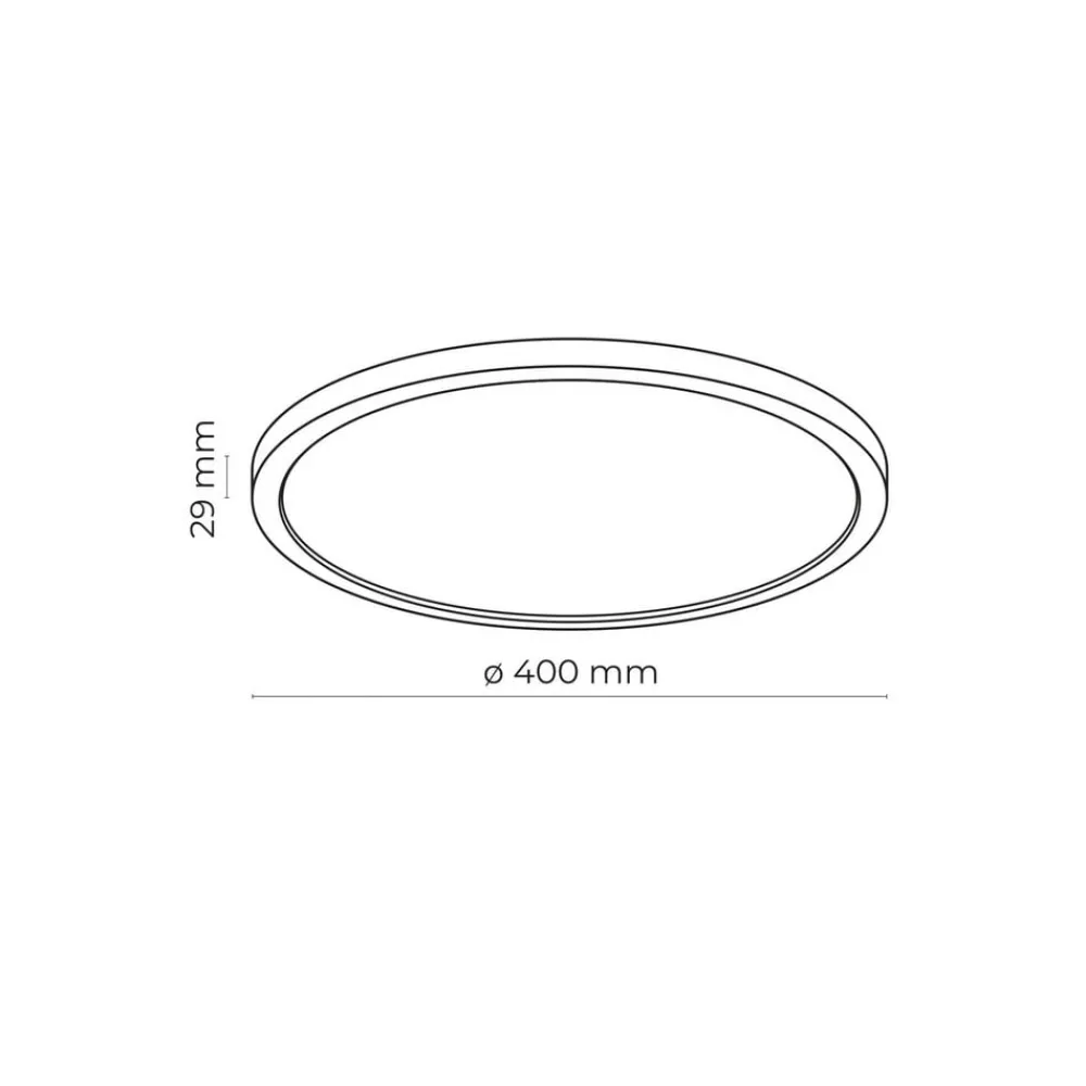 TK Lighting Aqua LED-panel, Ø 40 cm, sort, metal/plast, CCT dæmpbar