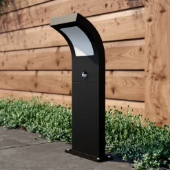 Arcchio Advik LED-vejlampe, 60 cm, antracit, sensor, IP54