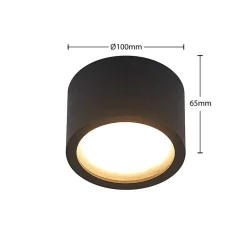 downlight Nieva, GX53, sort, rund, Ø 10cm, metal^Arcchio Outlet