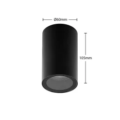 Arcchio downlight Olivir, sort, metal, Ø 6cm, GU10, IP44