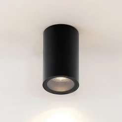 Arcchio downlight Olivir, sort, metal, Ø 6cm, GU10, IP44