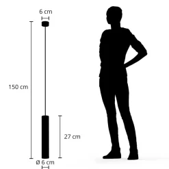 Ejona pendellampe, højde 27 cm, sort, aluminium^Arcchio Best