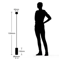 Ejona pendellampe, højde 15 cm, sort, metal^Arcchio Best