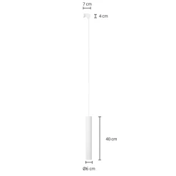 Arcchio Ejona skinne LED-pendel hvid 6/40cm