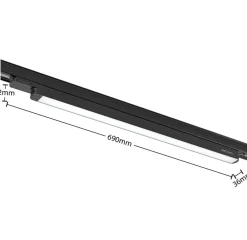 Arcchio Harlow LED-skinnelampe, sort, 69 cm, 4.000 K