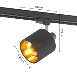 Heleni Spot skinnesystem sort guld^Arcchio Hot