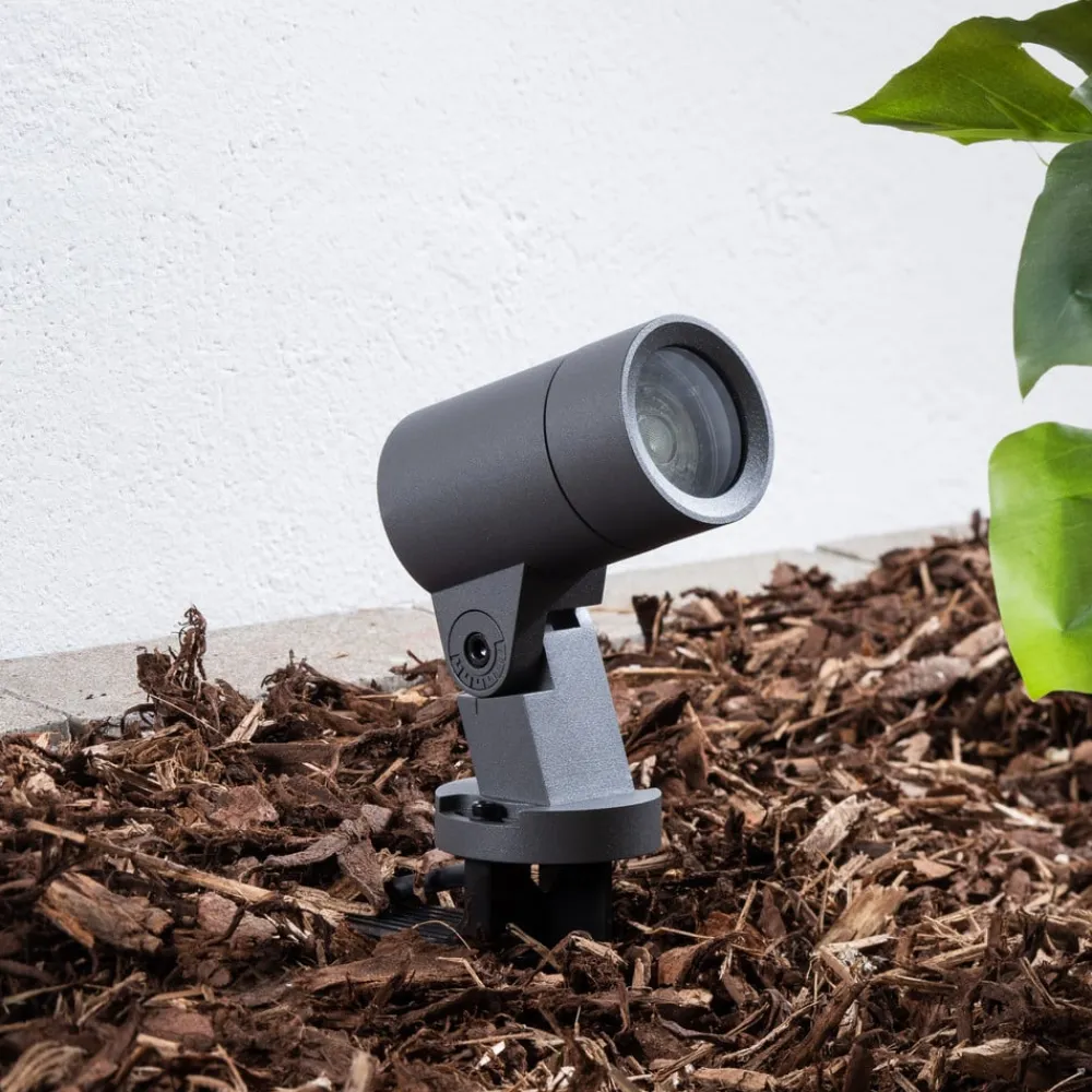 Hemmani spot med jordspyd, højde 35 cm, antracit, aluminium^Arcchio Best