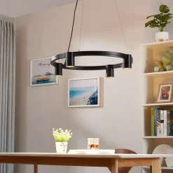 Arcchio hængelampe Brinja, sort, Ø 64 cm, 4 lyskilder, GU10