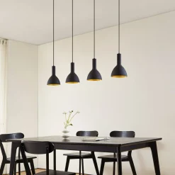 Arcchio Hængelampe Cosmina, 4 lyskilder, længde 120 cm, sort