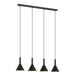 Hængelampe Tadej, 4 lyskilder, sort-hvid, metal, E27^Arcchio Discount